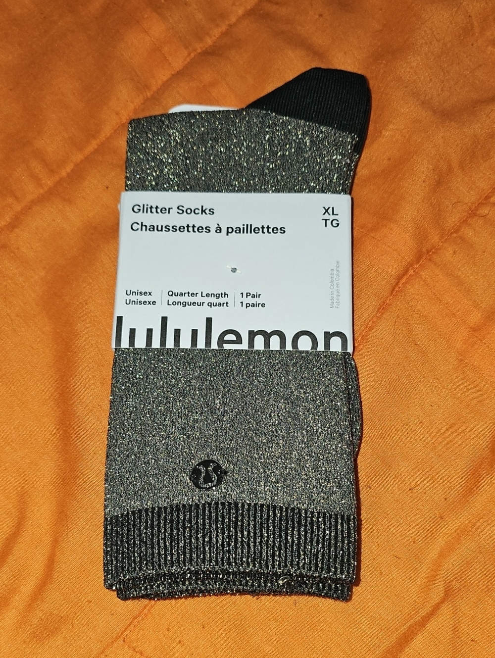 lululemon athletica Silver Glitter Quarter-Length Socks